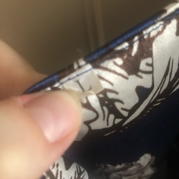 Navy Blue and White Flower Slip Dress with Slit from SHEIN - Picture 6 of 6